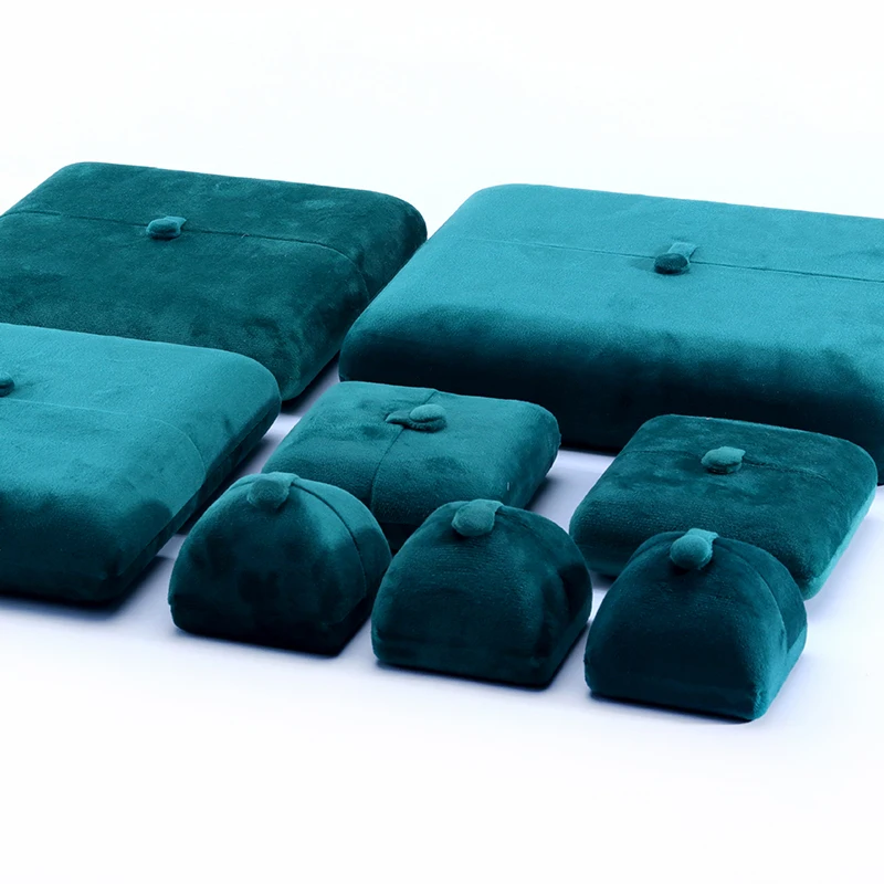 Hanhong Custom logo Luxury Jewelry Packaging Box Bracelet Earrings Gift Wholesale Green Velvet Necklace Ring