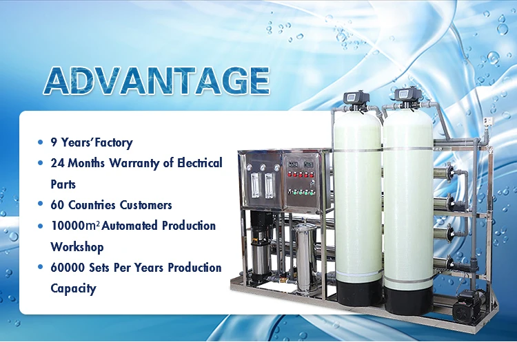 Industrial 2000l/h RO water purifier / RO system for waste water treatment / High quality RO water purification system