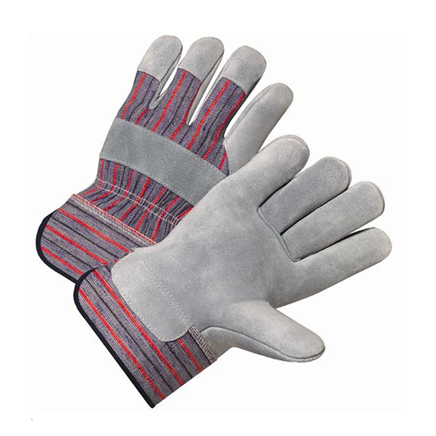 Wholesale Cheap Leather Work Gloves Heavy Duty Cow Split Construction Safety Working Gloves For Men