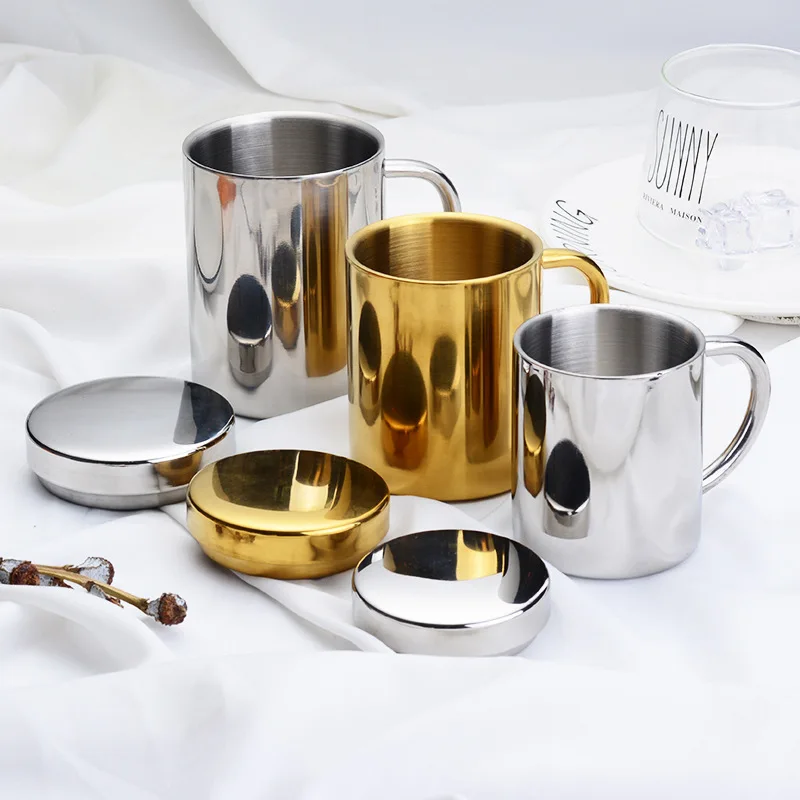 Stainless Steel 304 With Handle Tea/Coffee Cups Double Wall Anti-hot Kid mugs