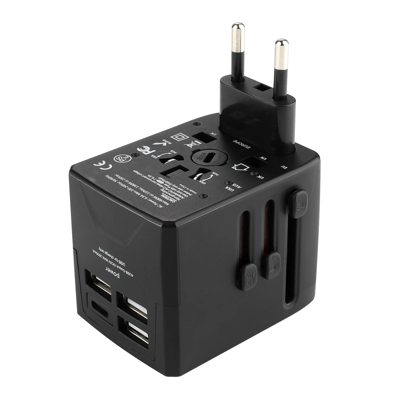 USB International Travel Adapter With 3USB 1 Type C to USB 3.0 Adapter/Universal Travel Adapter