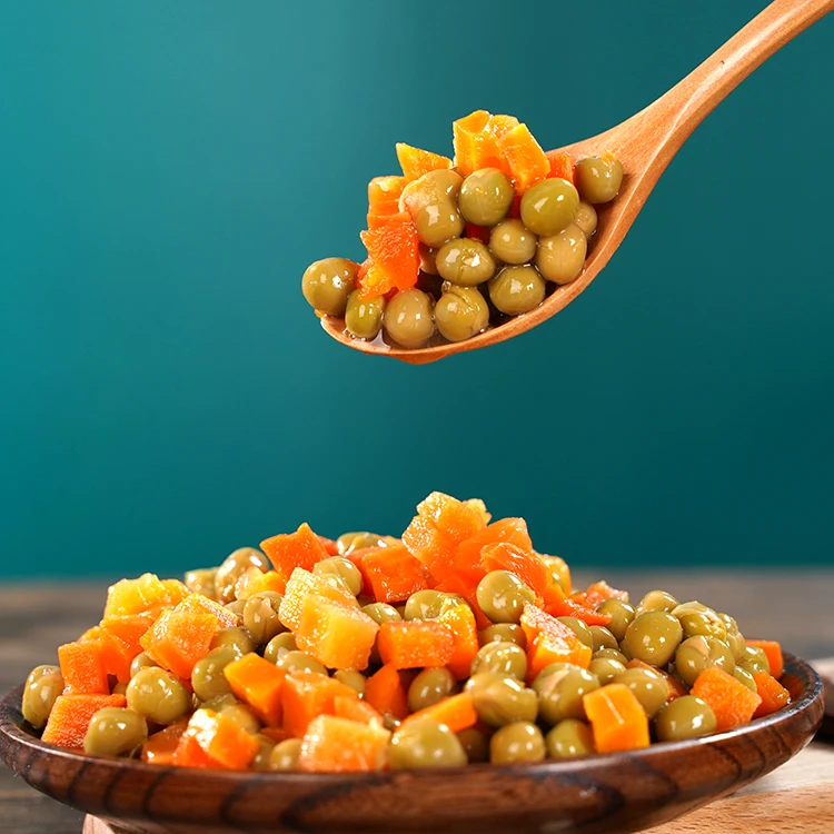 Canned Green Peas and Carrots Mixed Vegetables 400g Canned Food Natural Vegetables Steamed 0.4 Kg Salty Water Easy Open Lid Can