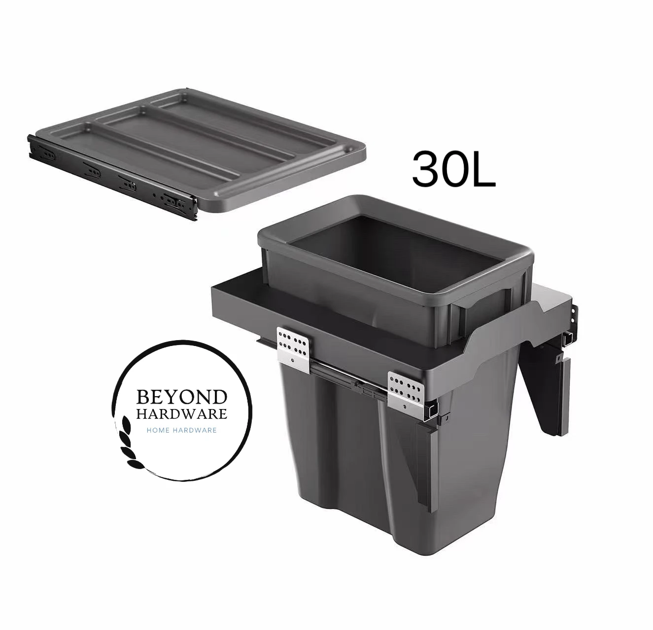 Beyond New Design 18+5+6L Dustbin Soft Closing Kitchen Cabinet Classification Organizer with Built-in Sliding Waste Bin