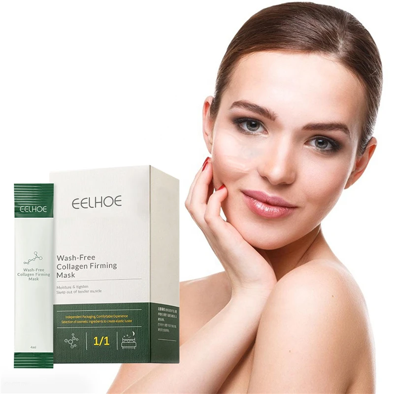 EELHOE 20pcs Collagen Sleeping Face Mask Anti Aging Skin Moisturizing Improving Wash-free Collagen Firming Mask