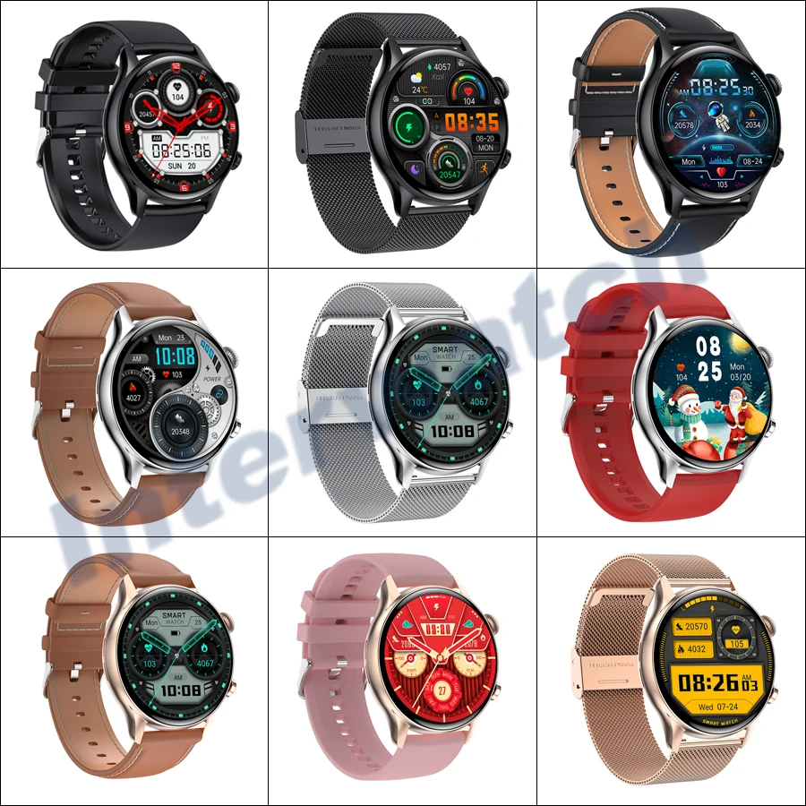Interwatch 2023 NEW Android OS IP68 black AMOLED 1.36 inch full screen touch magnetic charging music control smart watch 2022
