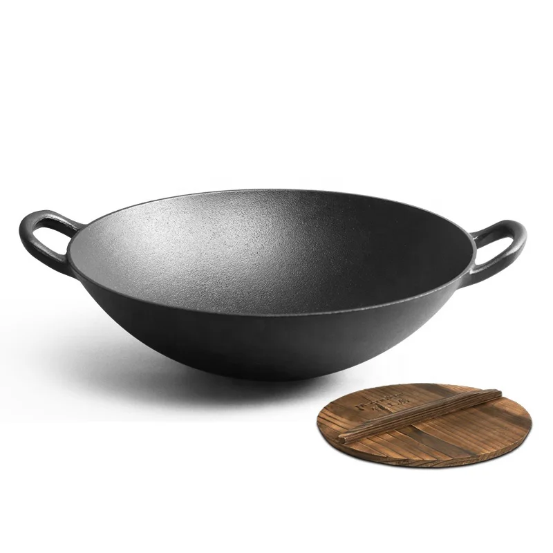 Cast Iron Wok with 32cm