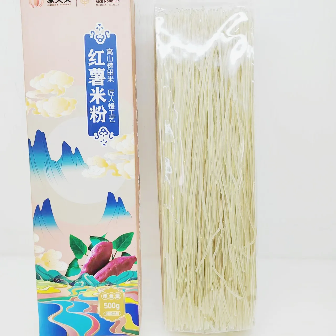 Wholesale Top quality rice Noodles healthy Dry Rice noodle vermicelli made by rice and sweet potato 500g/Box