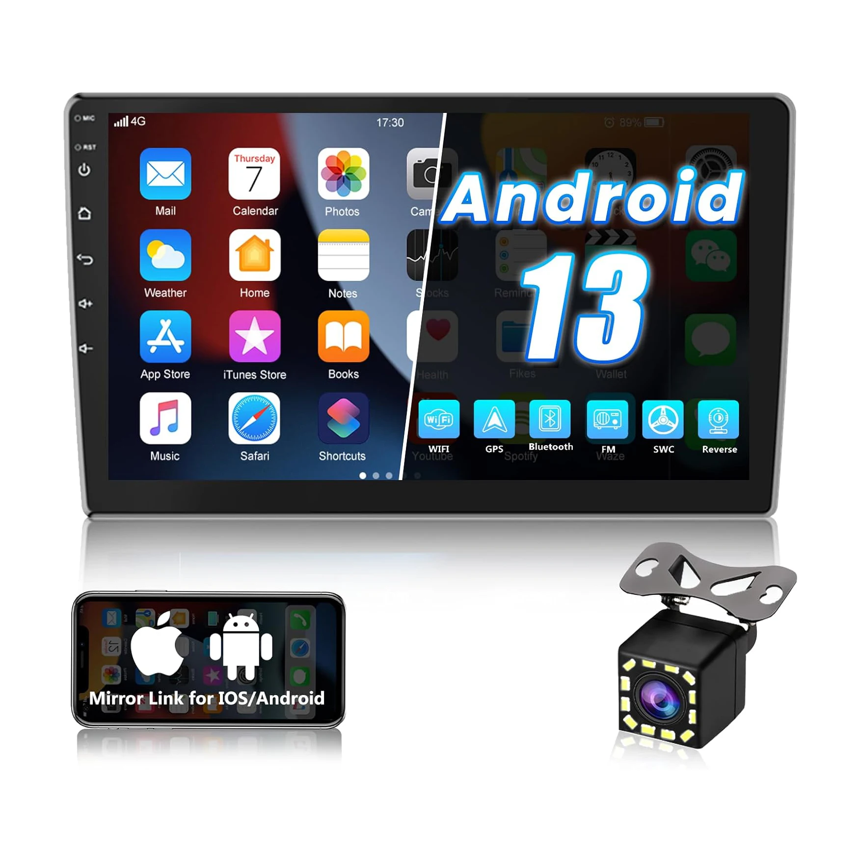 Android 13 Car Stereo Autoradio 8 Core DSP 9 inch Android Car Radio Support BT GPS Wifi Wireless Carplay&Android Auto