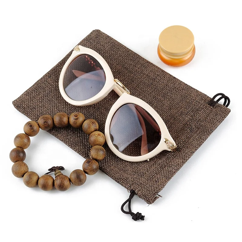 Large stock different size jewelry favor pouches small jute bag cute mixed colors burlap bags with drawstring