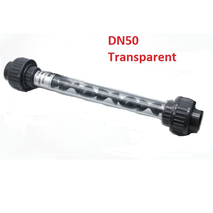 DN50 63mm Transparent UPVC  High Efficiency Ozone Mixing Equipment Ozone Static Mixer