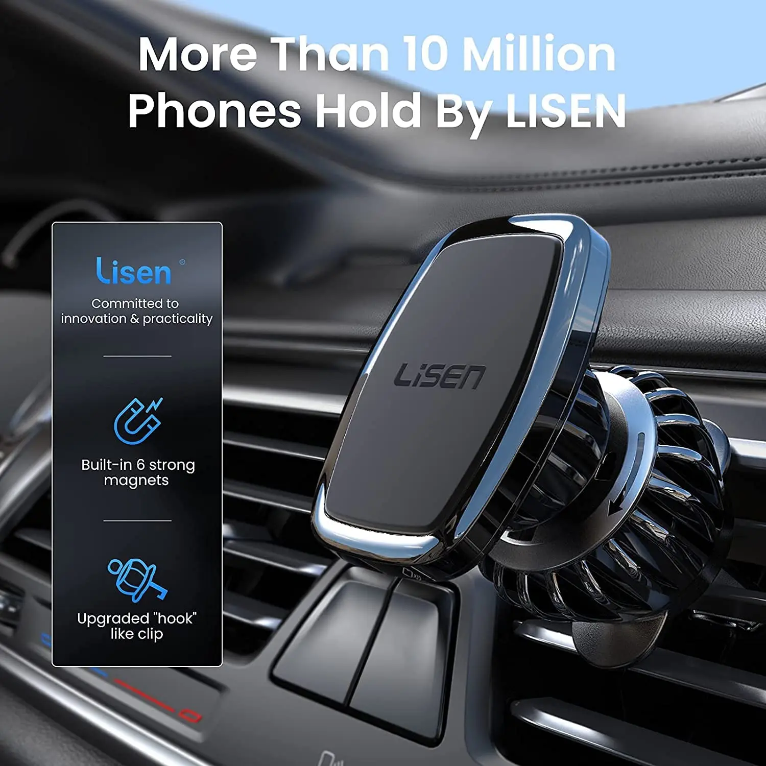 Lisen Hot Item Magnet Wholesale Dashboard Car Phone Holder Mobile Phone Holder wireless car charger car magnetic phone holder