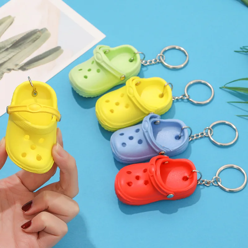Custom OEM Logo Mini Slipper Crocs Pendant Key Holders Chain Gift Jewelry Accessories