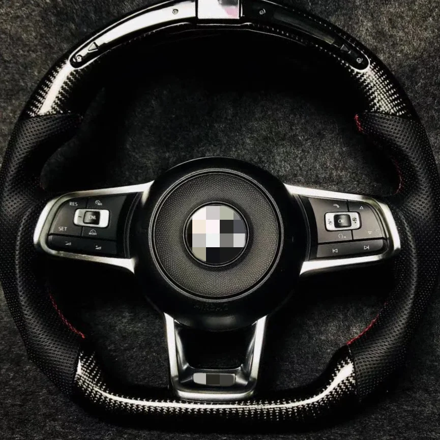 Steering wheel suitable for Volkswagen MK7 MK6 Golf 7 Gti Golf 7 Golf 6 R LED carbon fiber/forged steering wheel