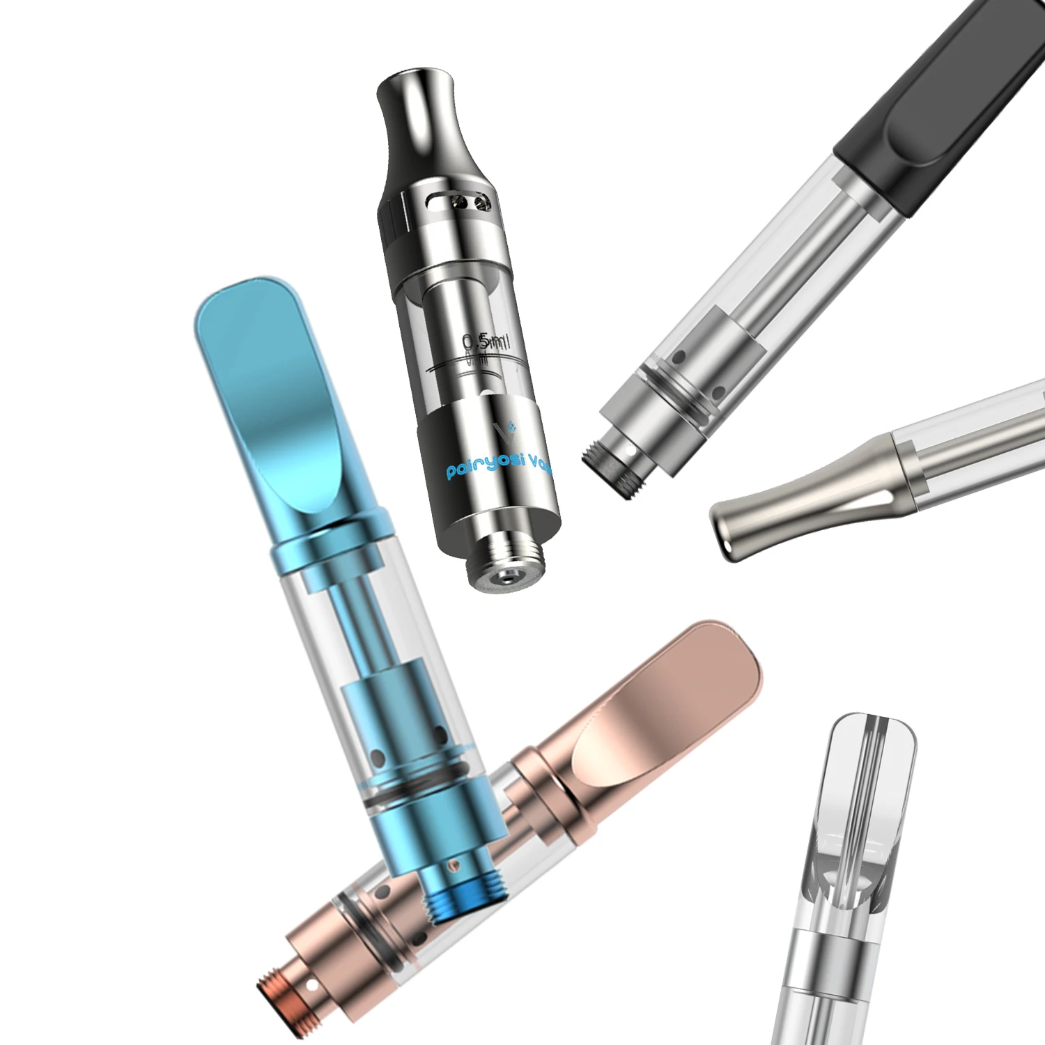 
Glass Ceramic Coil Vape Atomizer Wholesale Adjustable Airflow 1ml Vape Cartridge 