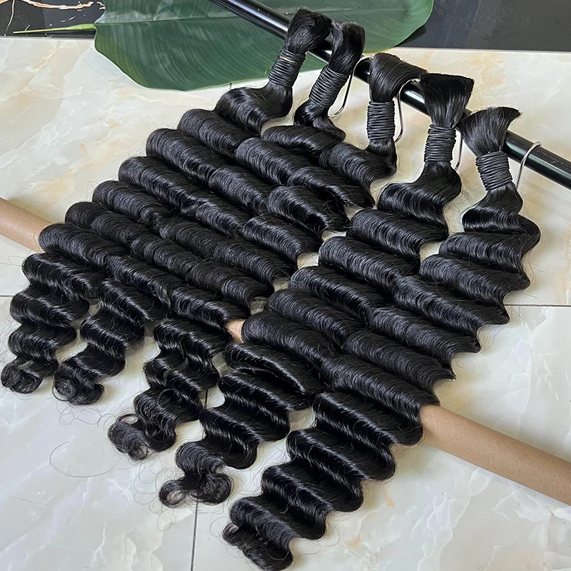 Braiding Hair Vendors Wholesale Vietnamese Extensions Deep Wave Raw Bulk No Weft Human Hair For Braiding