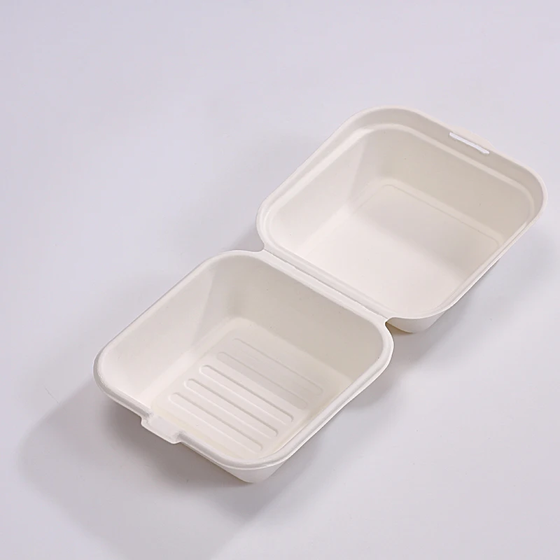 Manufacture Factory compostable Biodegradable Packing disposable bagasse Buger pulp paper box