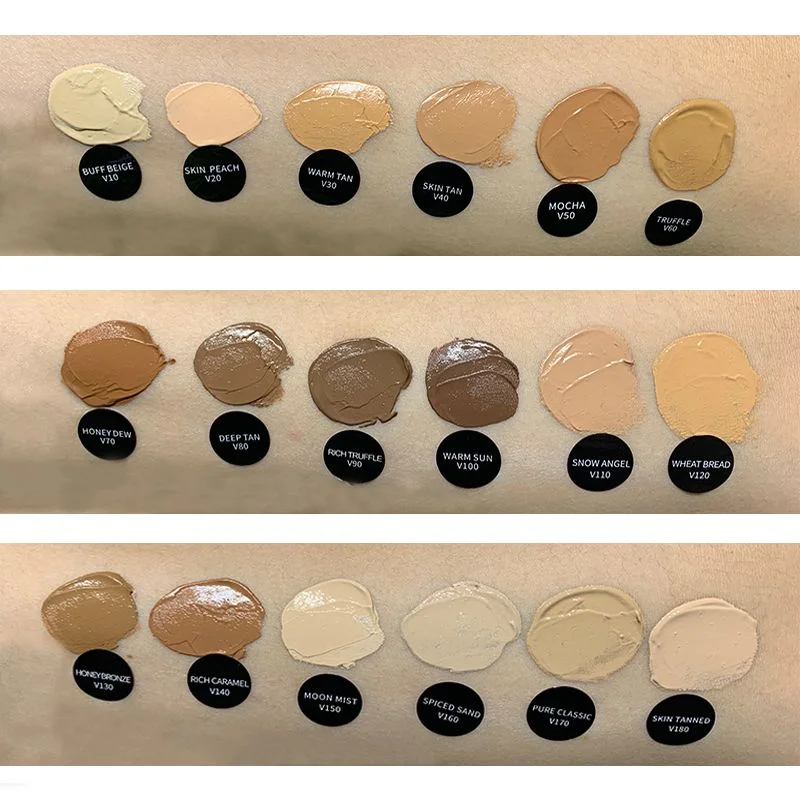 Organic Pigments Makeup Base Waterproof and Matte Liquid Foundation for Dark Skin