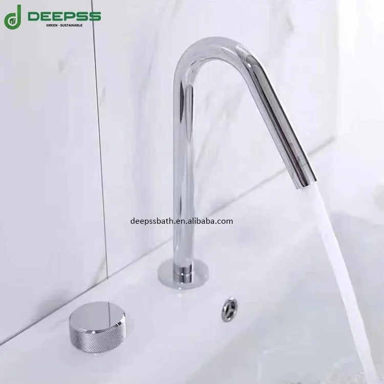 DEEPSS Wholesale Luxury 2 Holes PVD Colorful  Hot Cold Water Golden Luxury Brass Brushed Gold Wash Basin Faucet Mixer Tap