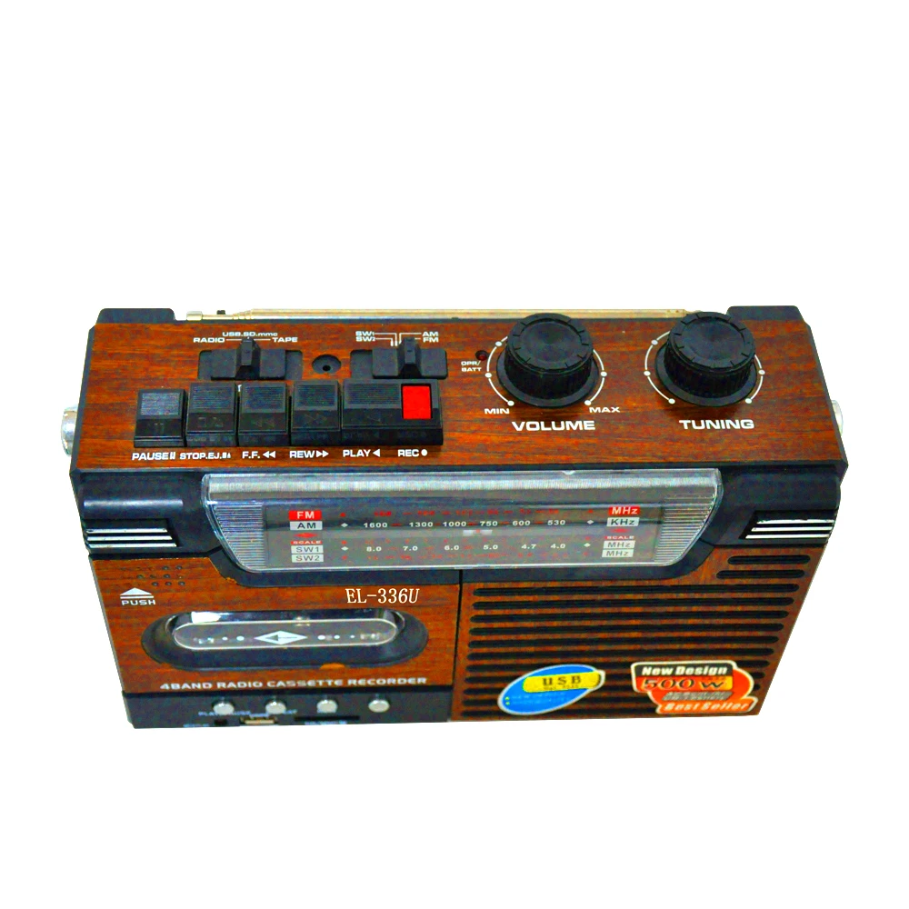 Portable Cassette recorder Player Earphone Jack USB/TF card MP3 player MW SW1 SW2 4 Bands Receiver FM radio