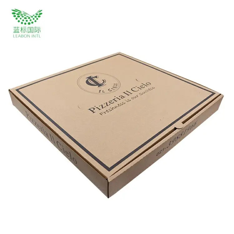 Manufacturers custom logo Design Food Box Corrugated Paper Brown Pizza Box