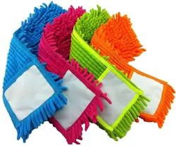 4-pack colorful microfiber clean pad flat mop replaceable dust removal pad