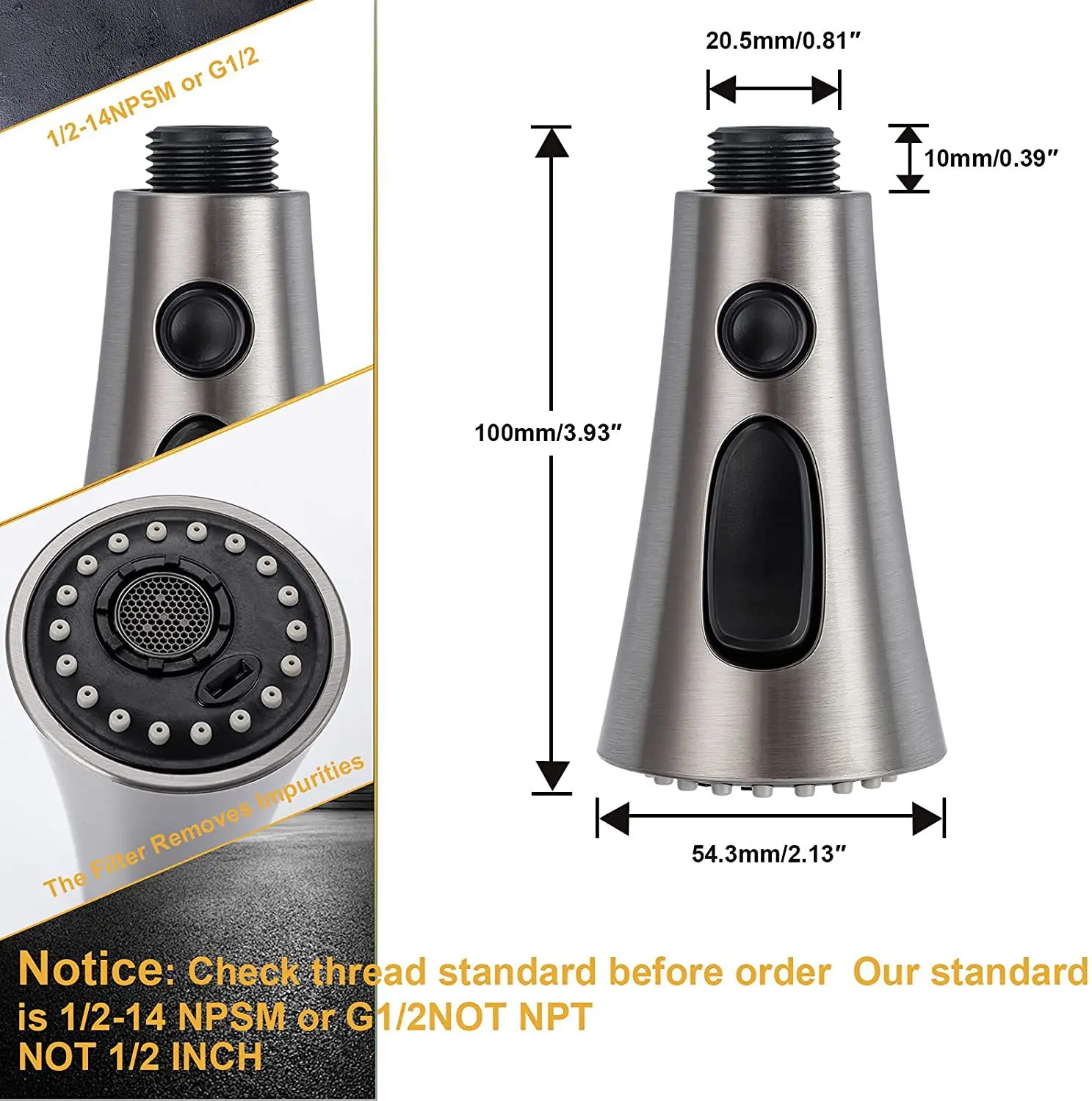 Kitchen Faucet Sprayer Head Nozzle Pull Out Pull Down Faucet Spray Head Replacement