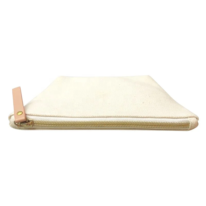 China Direct Factory Small MOQ Customizable Eco-friendly Organic Cotton Canvas Cosmetic Bag