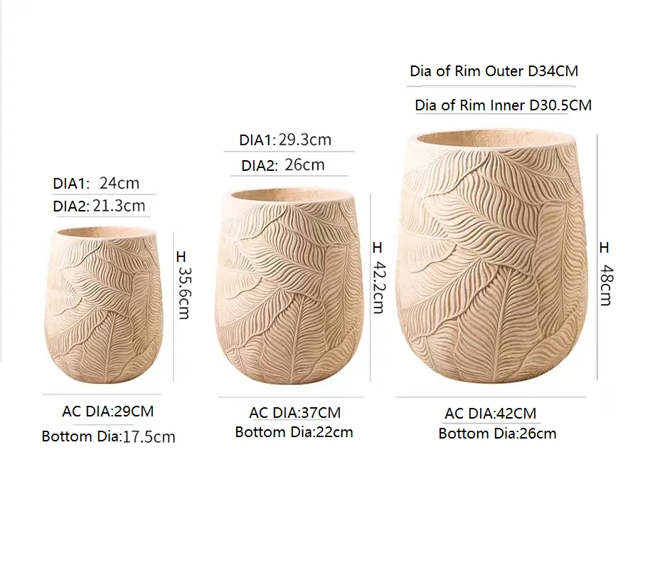 Home Garden Decorative Pots faux natural stone flower pot indoor and outdoor garden