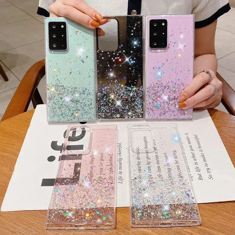 For Samsung S23 Phone Case Girl Glitter Phone Back Cover Case For Samsung A03 NOTE 20