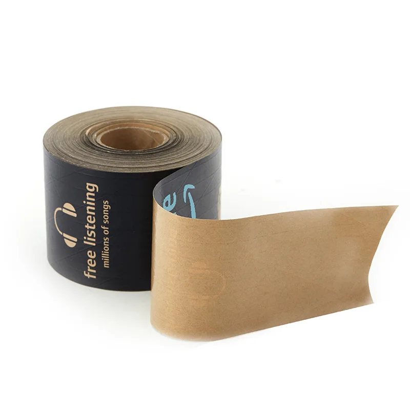Wholesale 7.6cm 50M Prime Carton Sealed Package Reinforced Roll Gum Gummed  Water Activated Packing Kraft Paper Tape