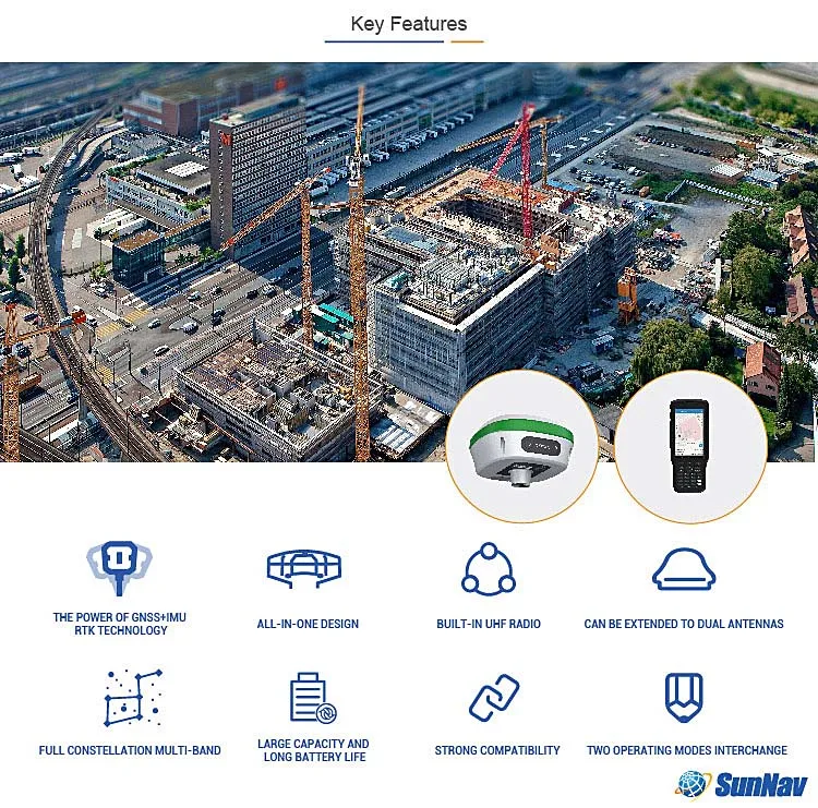 GNSS receiver 60 degree tilt survey with IMU S26 rover for land survey measurement equipment