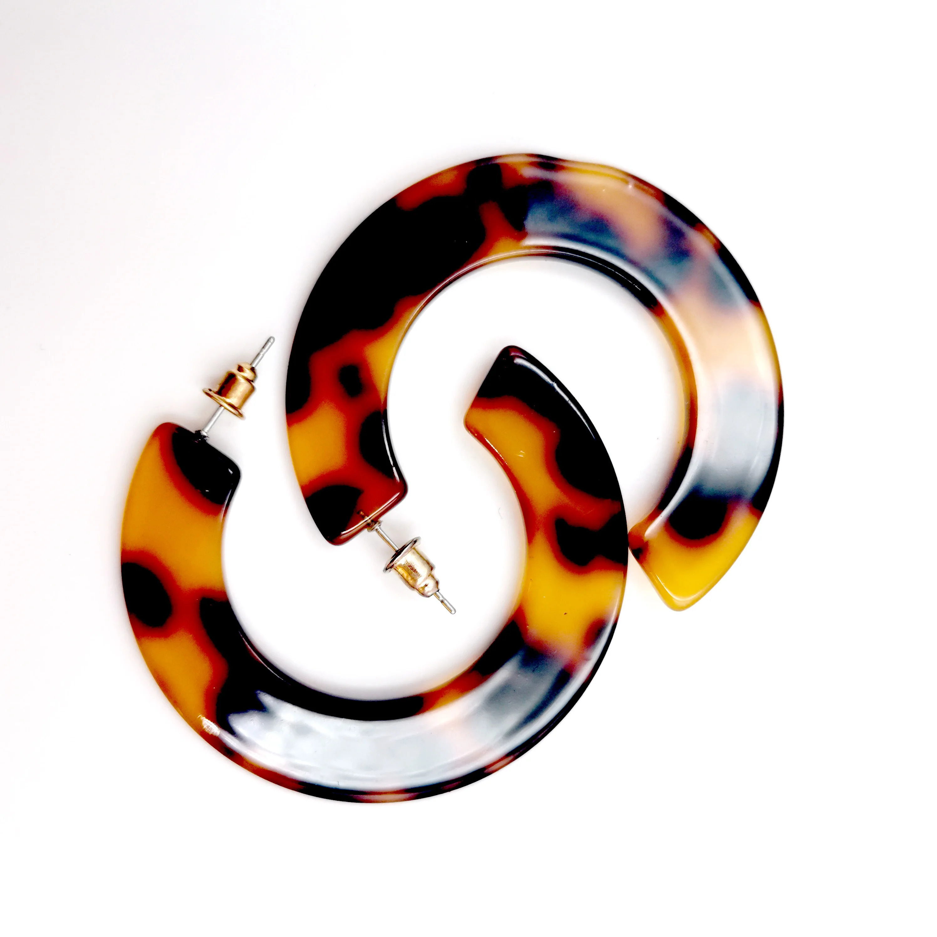 Акриловые полукруглые серьги геометрическая фигура пластиковые женские серьги, OEM ODM формы серьги.