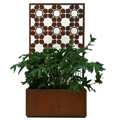 Corten steel flowerpot large metal planters for outdoor