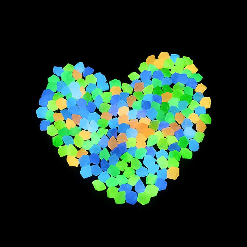 Наружные светящиеся камни светятся в темноте садовые гальки Аквариум Украшение для аквариума Галька Камни смешанные цвета 200 шт./пакет