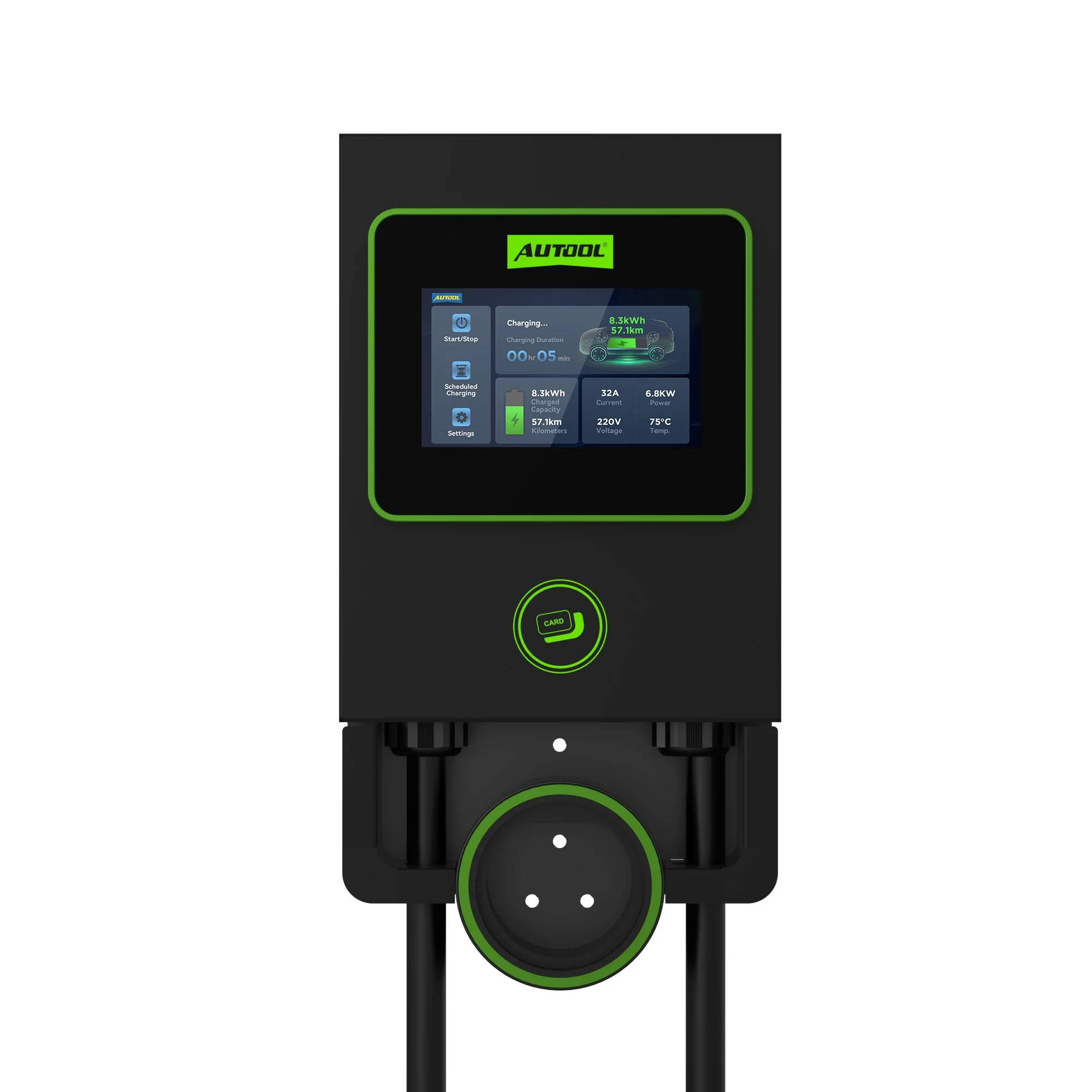 AUTOOL C701 Wall-Mounted Vehicle Ev Fast Home Residential Dc Fast Charger Price Near Me Charging Stations For Electric Cars