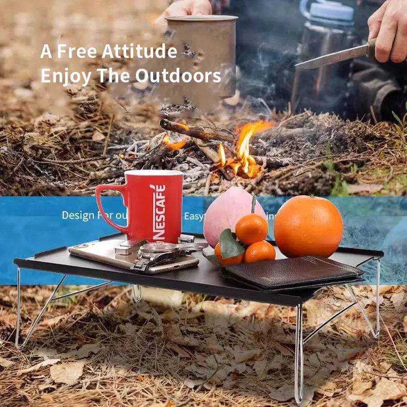 Outdoor Lightweight Mini Aluminum Alloy Folding Table Portable Dining Camping Folding Table For Restaurant Camping Barbecue