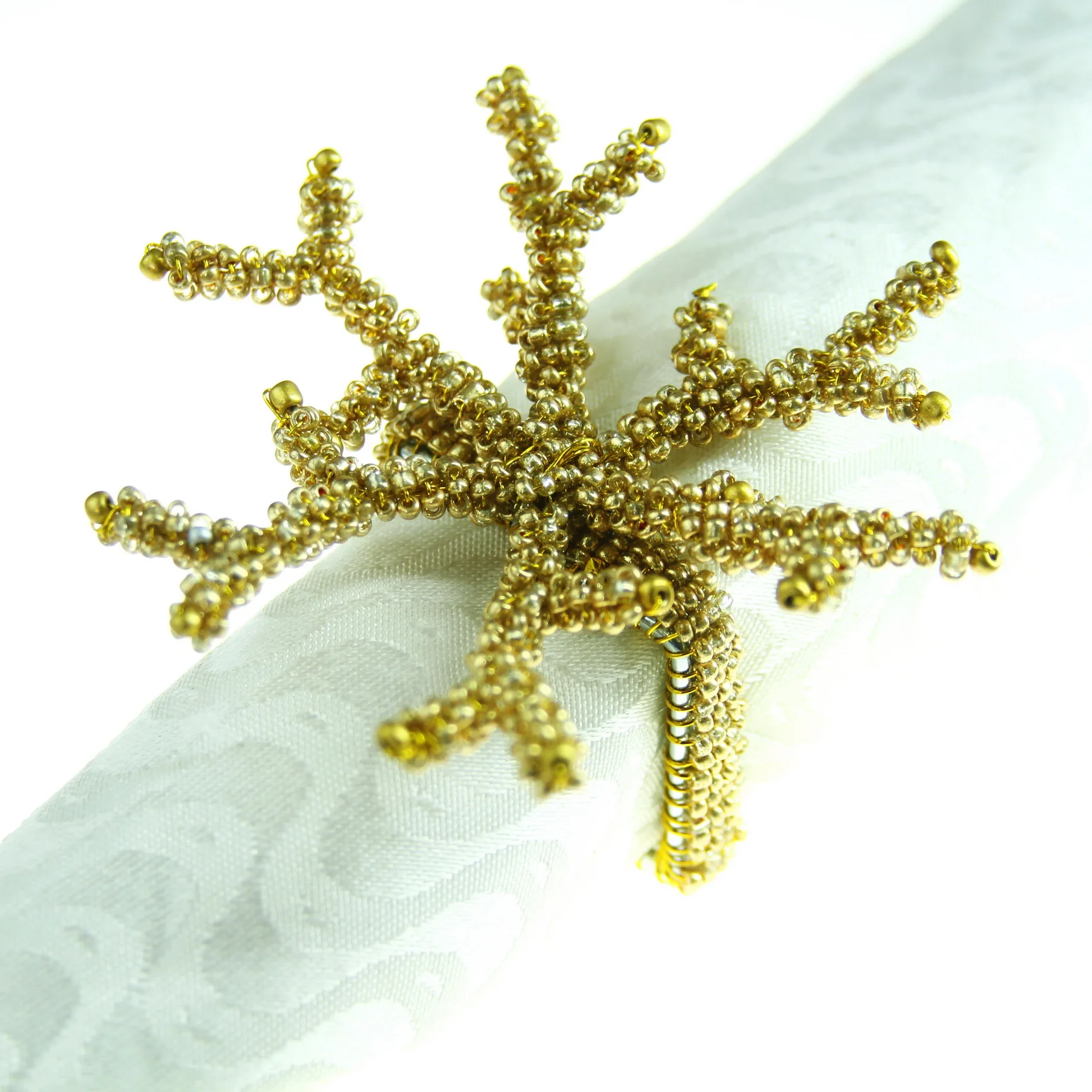 glass coral  napkin ring napkin for wedding,wholesale napkin holder qn14032802