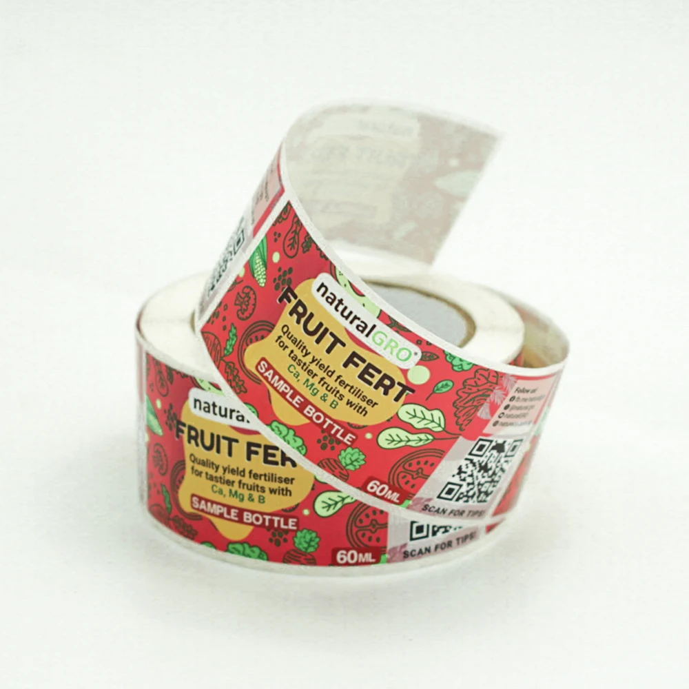 support ketchup salad dressing glass plastic bottle food beverage custom sticker with QR code