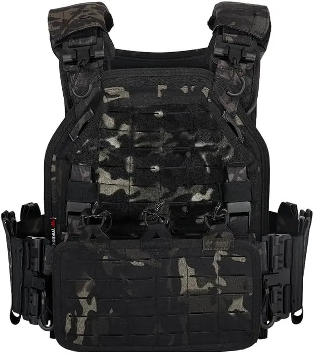 Abrasion Resistant Camouflage Tactical Training Vest Laser Cut Molle Modular Vests
