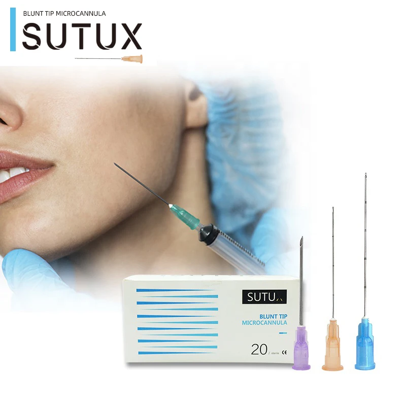 Sutux Disposable Stainless Steel 18g 21g 22g 23G 25g 27g Types of Cannula and Sizes