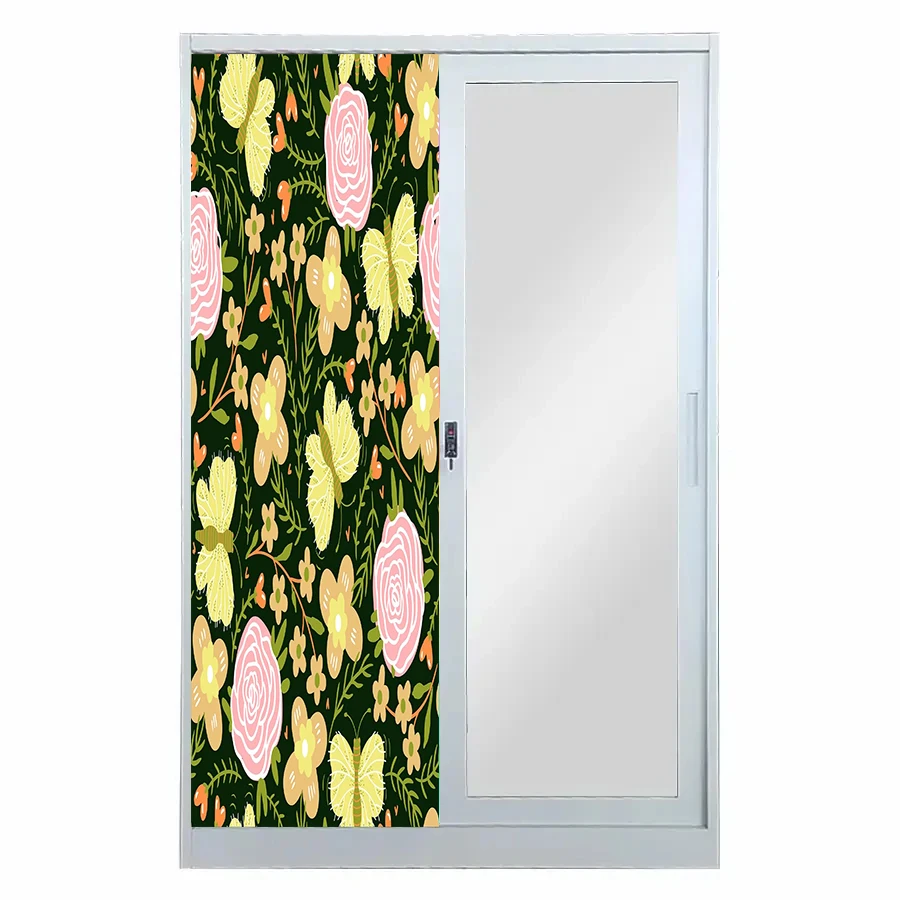 Steel Almirah Iron Closet 2 Door Metal Wardrobe Lemari Pakaian Besi 2 Pintu