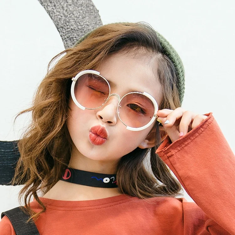 DOISYER 2020 New fashion design girls sun glasses round metal frame kids sunglasses children