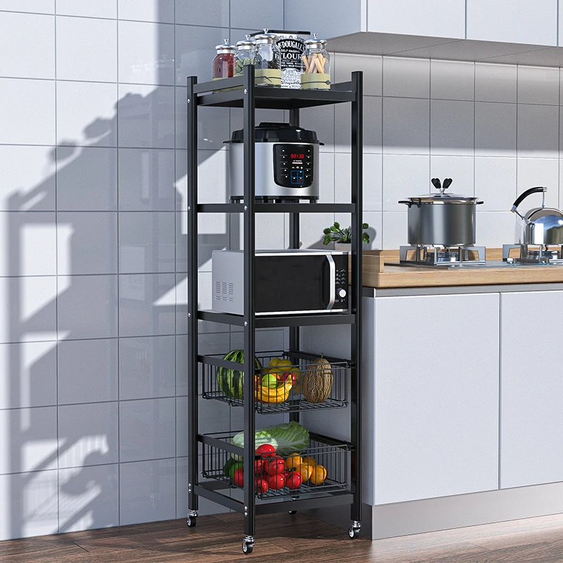 multilayer kitchen metal corner storage holder & racks with drawer & wheels multifunction