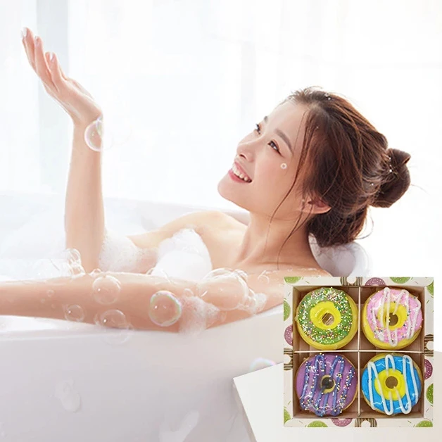 Hot Sale Low MOQ Kids Bath Bombs Wholesale Donut Bath Bomb Organic Doughnut Bath Fizzies