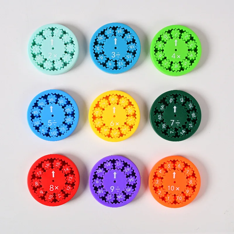 9PCS/Set Outdoor-Usable Educational Math Fidget Spinners Finger Gyros for Addition Subtraction Multiplication & Division