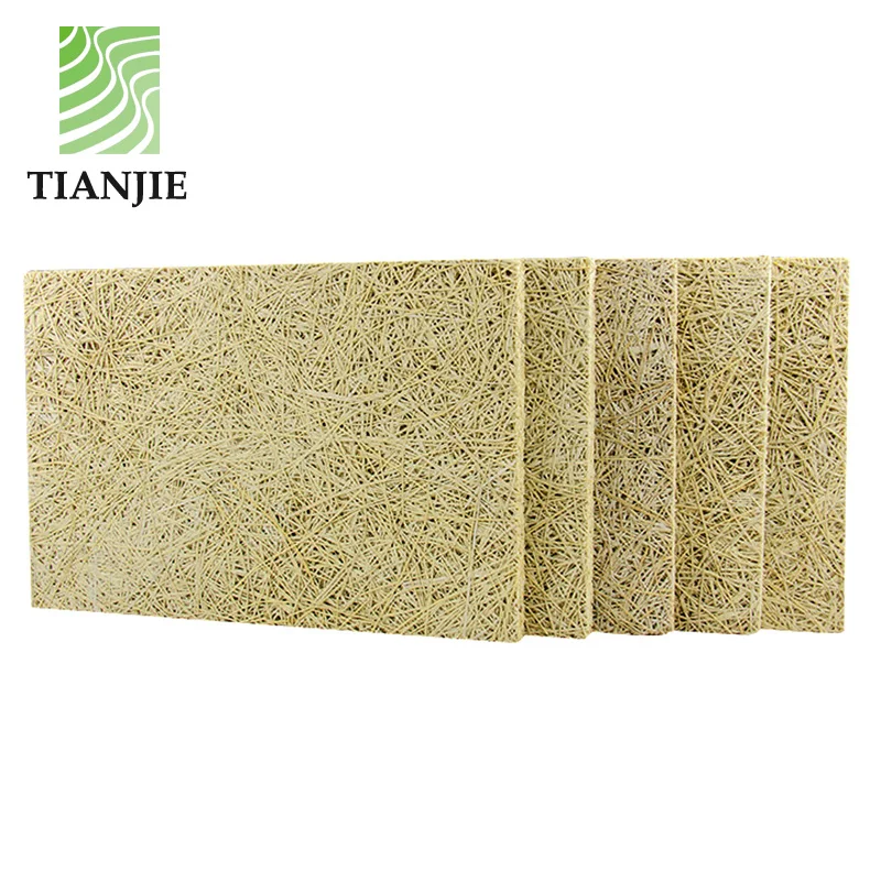 Ceiling Absorbing Wall Sound High Density And Hot Sale Church Soundproof Wood Wool Acoustic Panel For Auditorium