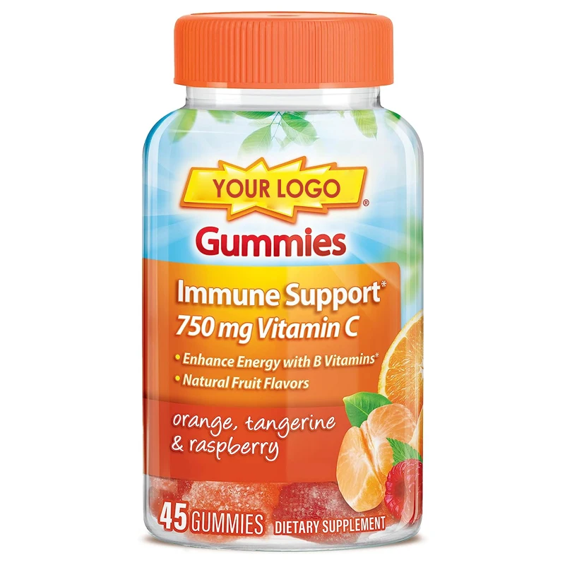 Wholesale Gummy Vitamins OEM Bear Vegan Gummy pectin Vitamin c Candy Gummies Skin Care Manufacturing