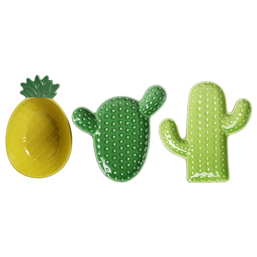Glazed Ceramics Nordic Creative Meal Pineapple Sauce Dish Cactus Petal Small Dishes of Irregular fruit vegetable Shape