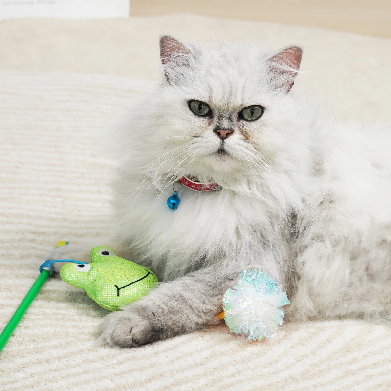 Manufacturer wholesale green teaser cat wand toy