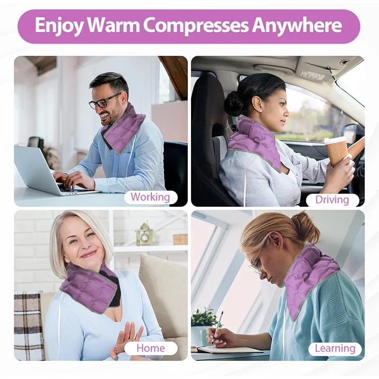 World-Bio Purple Compression Wrap Hot & Cold Cyrotherapy Heating Pad Moist Heat Pack for Effective Neck & Shoulder Pain Relief